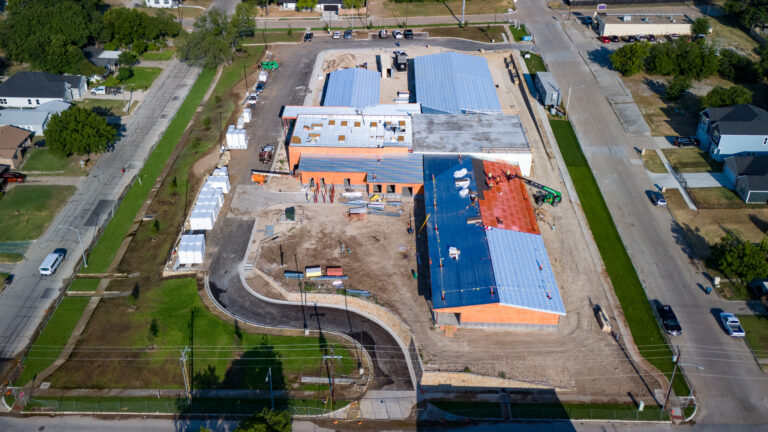 Rivertree Academy, Fort Worth. Aerial photography of new construction.