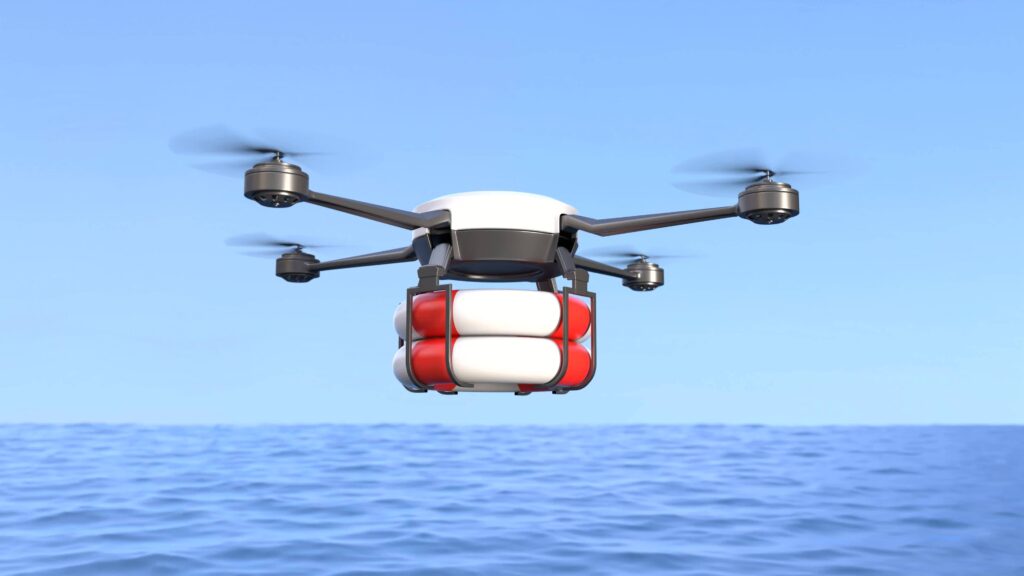 The basic goal of the lifeguard is to keep the swimmer afloat until he get rescue them. Drones quickly carry flotation devices to distressed swimmer.s