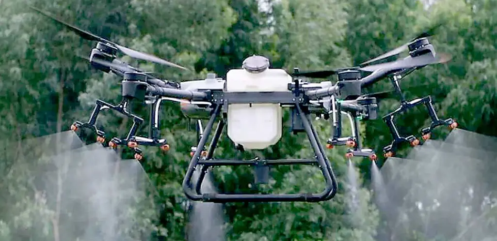 The DJI Agras T40 is a popular drone for agriculture use.